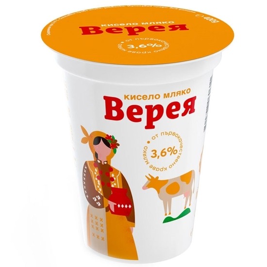 Кисело мляко Верея 3,6% 400гр.